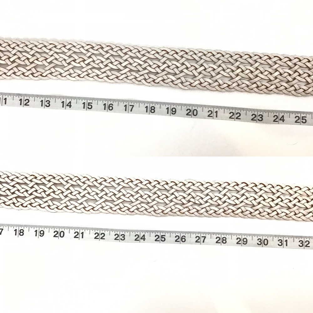 American Eagle White Leather Braided Belt - Picture 5 of 11